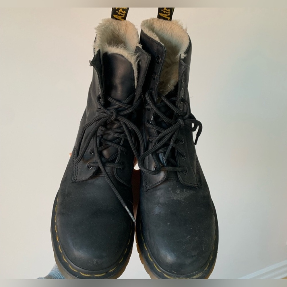 Dr. Martens Black Fur-Lined Boots
